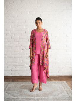 Keva Clothing - Gul Pink Top with Shrug and Pant (Set of 3)