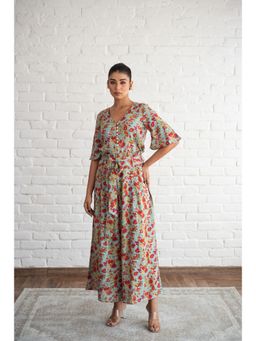 Keva Clothing - Nazakat Blue Floral Co-Ord (Set of 3)