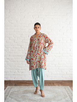 Keva Clothing - Sehar Blue Kurta with Tulip Pant (Set of 2)