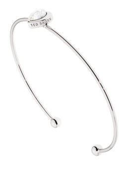 Ted Baker - Hasina Silver Tone Crystal Heart Ultra Fine Cuff
