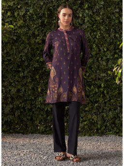 Lakshita - Deep Purple Printed Shantoon Tunic for Women