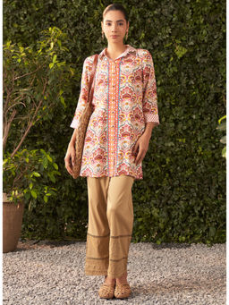 Lakshita - Pink Printed Shantoon Straight Tunic for Women