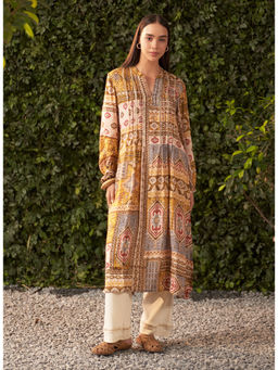 Lakshita - Mustard Printed Shantoon Kurta for Women