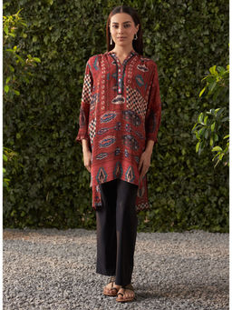 Lakshita - Red Printed Shantoon Tunic for Women
