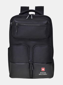 Swiss Military - Blizzard Black 21L Laptop with USB Type-C Charging Port Backpack