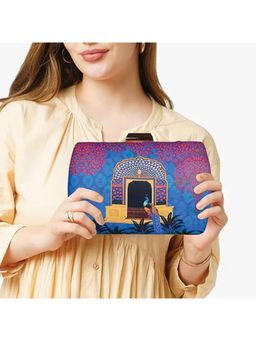 ARTKLIM - Multi-Color and Blue Printed Box Clutch with Detachable Strap