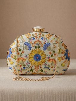 ARTKLIM - Multi-Color Floral Embroidered Clutch