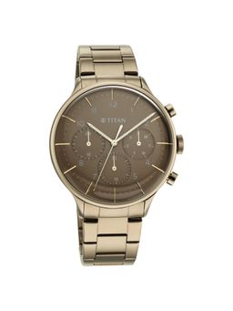 Titan - 90102QM01 Brown Dial Multifunction Analog Watch for Men
