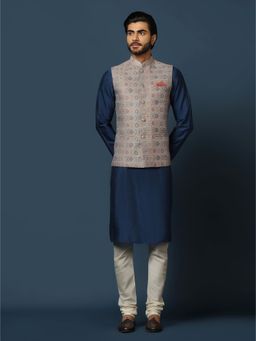 KISAH - Mens Multicolour Jacket Kurta Churidar (Set of 3)