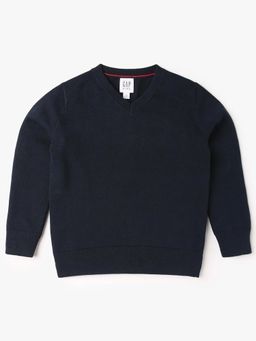 GAP - Blue Solid Relaxed Fit Sweater