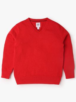 GAP - Red Solid Relaxed Fit Sweater