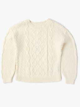 GAP - Off White Textured Relaxed Fit Sweater
