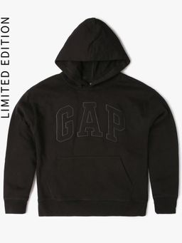 GAP - Black Solid Relaxed Fit Hoodie