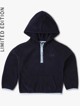 GAP - Navy Blue Solid Relaxed Fit Hoodie