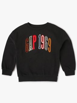 GAP - Black Embroidered Relaxed Fit Sweatshirt