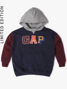 GAP - Navy Blue Colorblock Relaxed Fit Hoodie