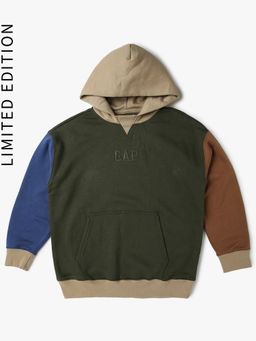 GAP - Olive Colorblock Relaxed Fit Hoodie