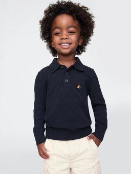 GAP - Navy Blue Solid Relaxed Fit Sweater