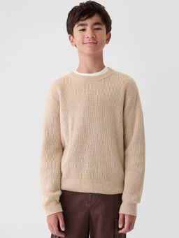 GAP - Beige Solid Relaxed Fit Sweater