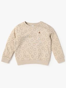 GAP - Beige Printed Relaxed Fit Sweatshirt
