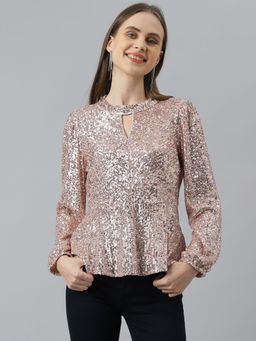 Latin Quarters - Women Beige Color Sequin Top