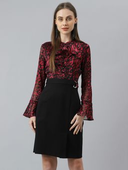 Latin Quarters - Women Maroon Color Printed Mini Dress