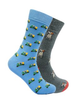 Mint & Oak - Mix&Match Calf Length Multi Color Socks For Men (Pack of 2)