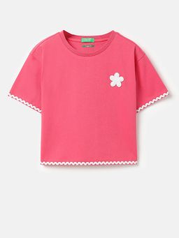 United Colors of Benetton - Pink Solid Comfortable Fit T-Shirt