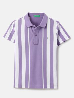 United Colors of Benetton - Purple Stripes Regular Fit Polo T-Shirt
