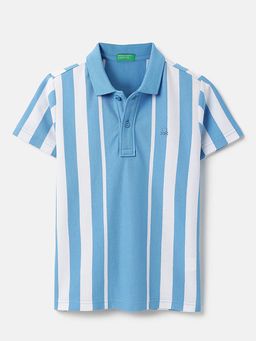 United Colors of Benetton - Blue Stripes Regular Fit Polo T-Shirt