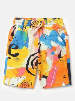 United Colors of Benetton - Multi-Color Printed Regular Fit Shorts