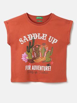 United Colors of Benetton - Rust Graphic Boxy Fit T-Shirt