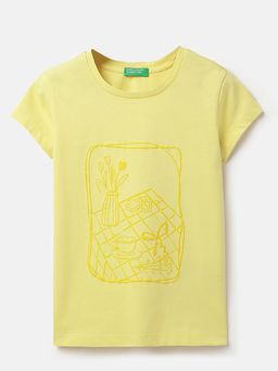 United Colors of Benetton - Yellow Graphic Regular Fit T-Shirt