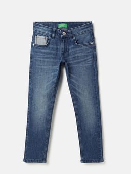 United Colors of Benetton - Blue Solid Slim Fit Jeans