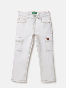 United Colors of Benetton - White Solid Straight Fit Jeans