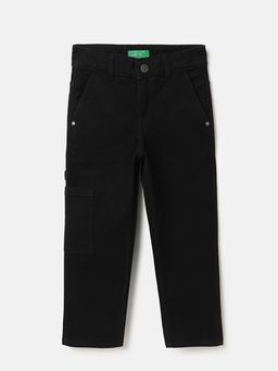 United Colors of Benetton - Black Solid Straight Fit Jeans