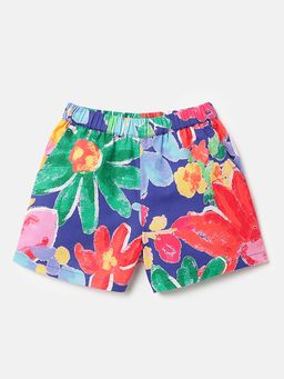 United Colors of Benetton - Purple Floral Regular Fit Shorts
