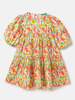 United Colors of Benetton - Multi-Color Floral Regular Fit Dress