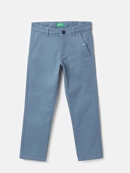 United Colors of Benetton - Blue Solid Regular Fit Trousers