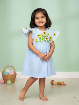 Keebee Organics - Blue Embroidered Empire Fit Dress