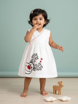 Keebee Organics - White Embroidered Empire Fit Dress
