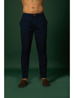 KISAH - Men Cotton Blend Navy Blue Ethnic Pant
