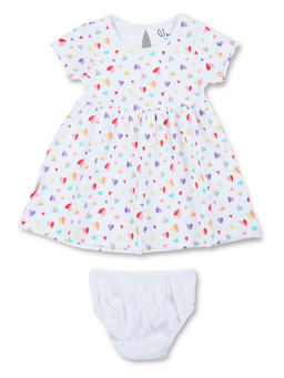 GJ Baby By Gini & Jony - Girls White Conversational Dress with Bloomer (Set of 2)