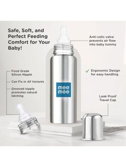 Mee Mee - Baby Premium Steel Feeding Bottle (Pack of 3)