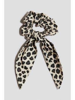 H&M - Girls Beige Patterned Cotton Scrunchie