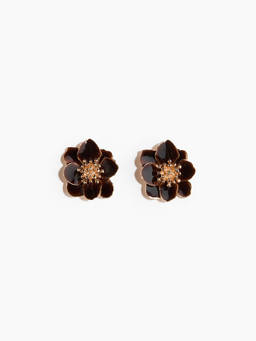 H&M - Women Brown Flower-Shaped Earrings