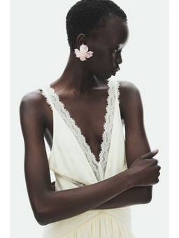 H&M - Women Pink Flower-Shaped Statement Earrings