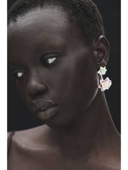H&M - Women Multi-Color Flower-Detail Front And Back Earrings
