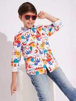 Jack & Jones Junior - Boys Abstract Print Regular Fit Shirt