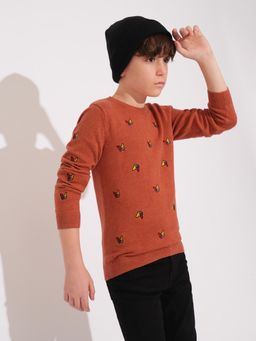 Jack & Jones Junior - Boys Embroidered Regular Fit Sweater